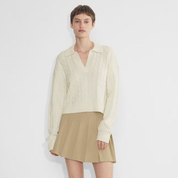 Aritzia Sunday Best Polo Sweater - XS [Whisper White] - Picture 2 of 6